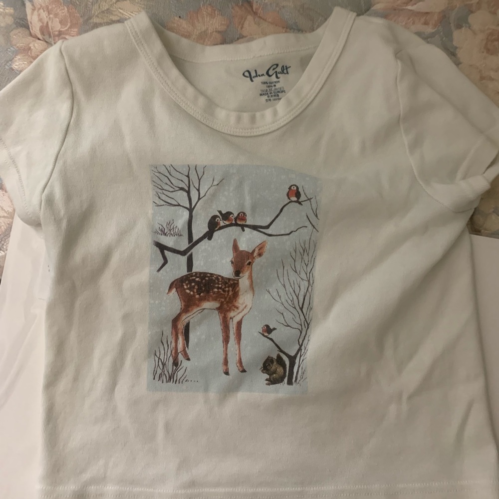 brandy melville deer baby tee